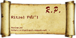 Ritzel Pál névjegykártya